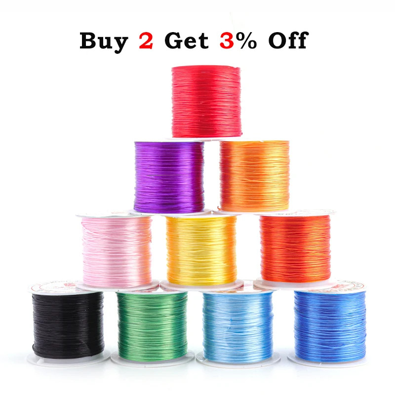 10-40M/Roll Strong Elastic Crystal Beading Cord 1Mm for Bracelets Stretch Thread