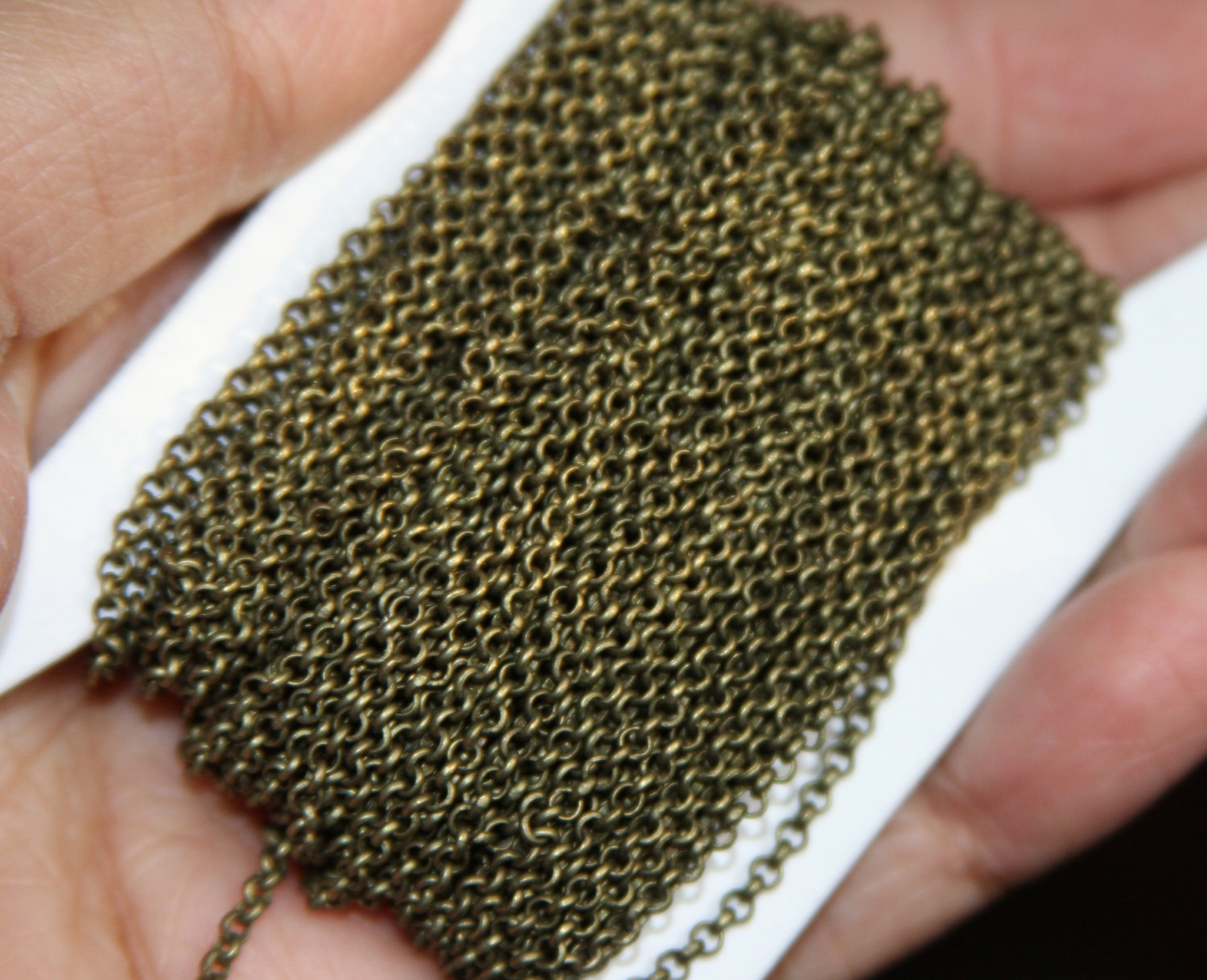 5ft of Brass Coated Iron Chain Rollo Chain 2mm available in 6 colors