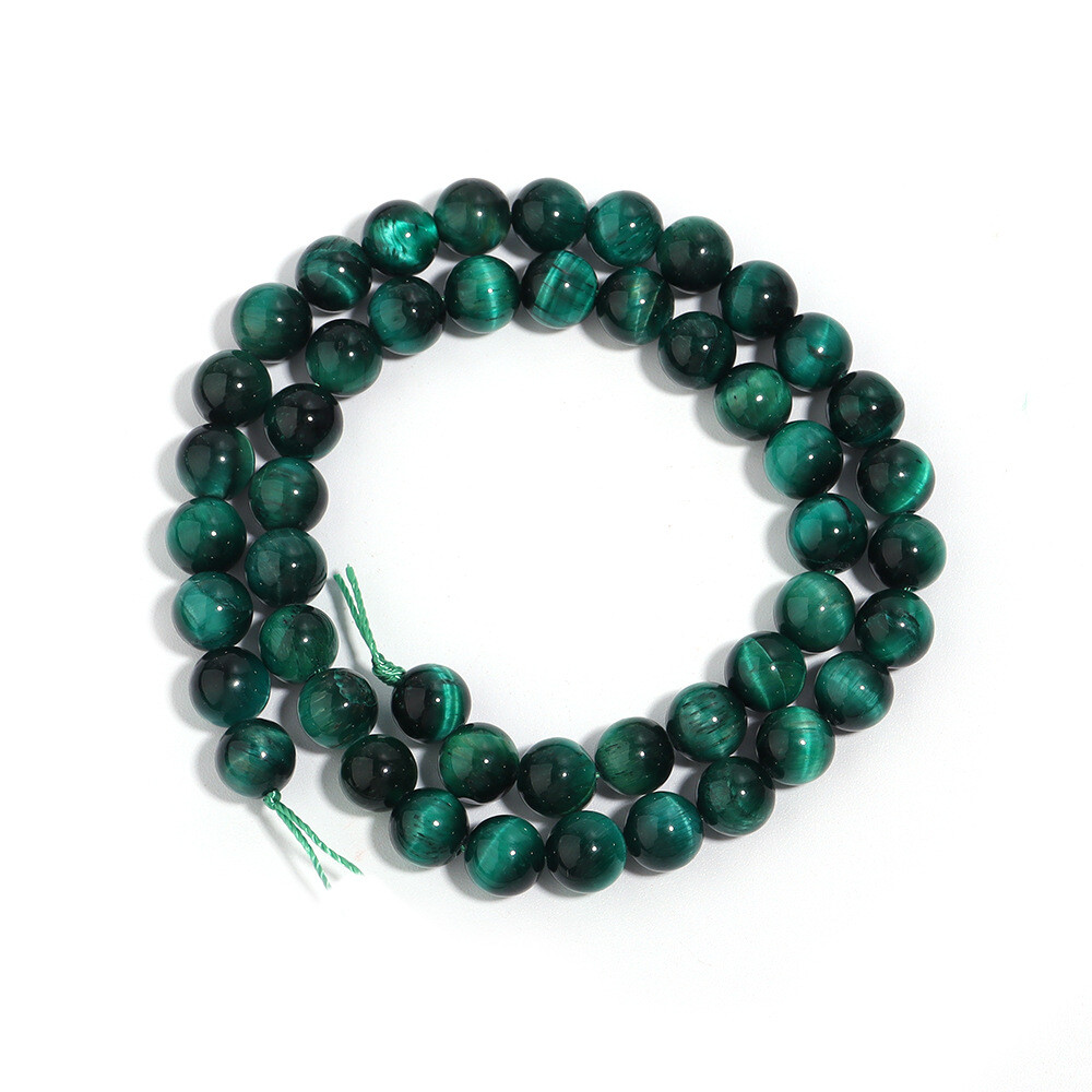 4-12mm Natural Gemstone Green Tiger’s Eye Round Spacer Beads for Jewelry Making