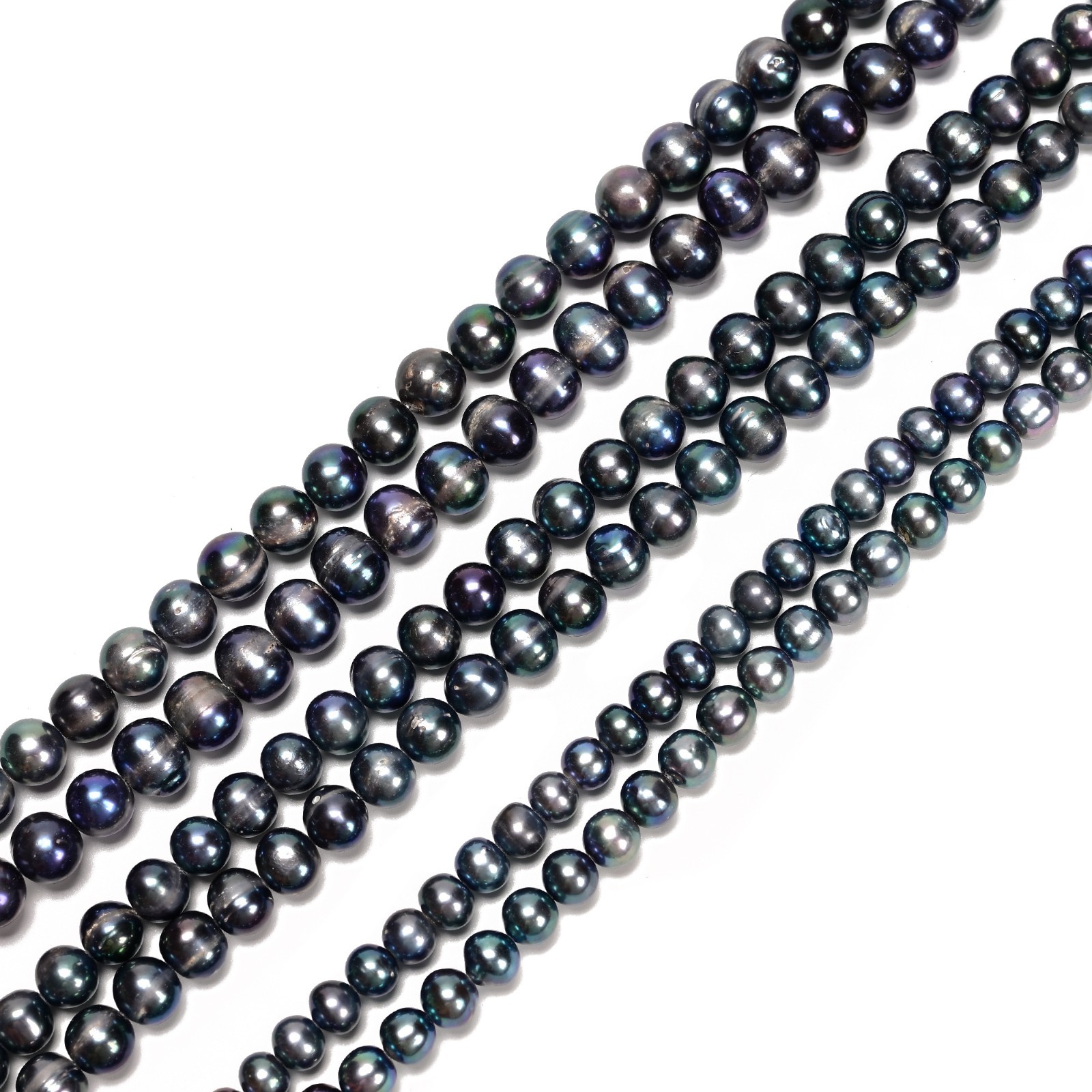 Grade A Peacock Fresh Water Pearl Potato Beads Size 7.5-8mm 9-10mm 14.5”Strand
