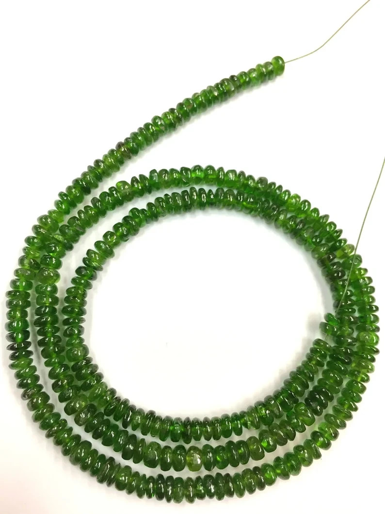 Wholesale Price Amazing Natural Chrome Diopside 4.MM Beads Smooth Rondelle Beads