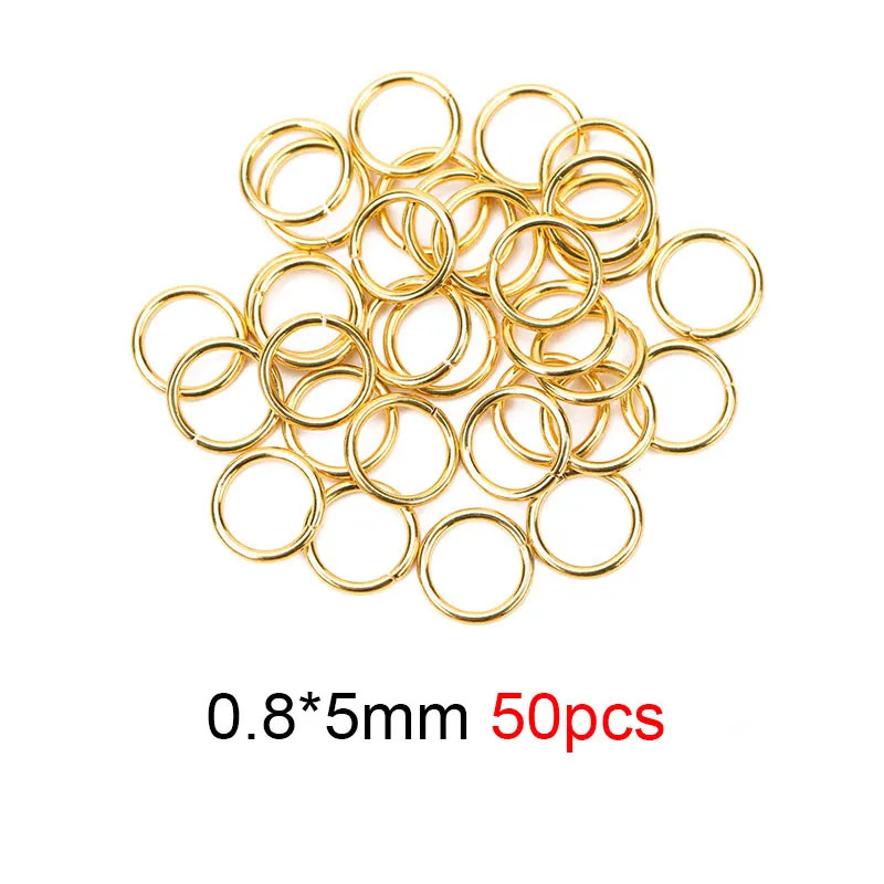 50 100Pcs PVD Never Fade Stainless Steel Open Jump Rings 4 5 6 8 10 Mm Split Rin