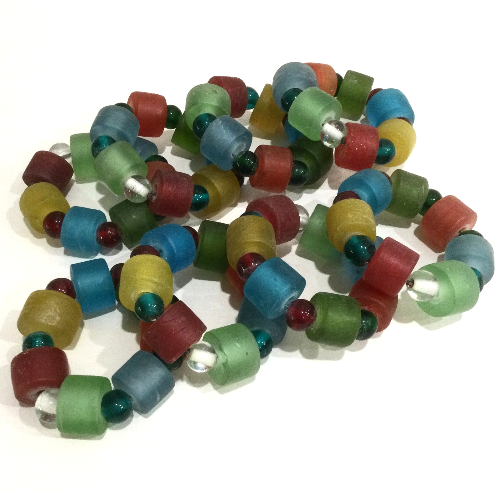 8 Glass Bead Napkin Rings, Multicolor Translucent Satin & Glossy Beads, Jewelry