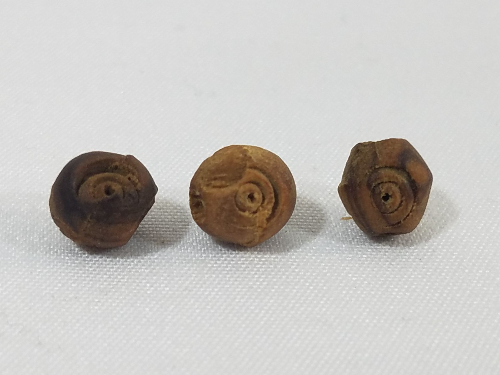 Hand-Carved Natural Olive Wood Beads For Jewelry Making Lot of 3 vintage 3/18″
