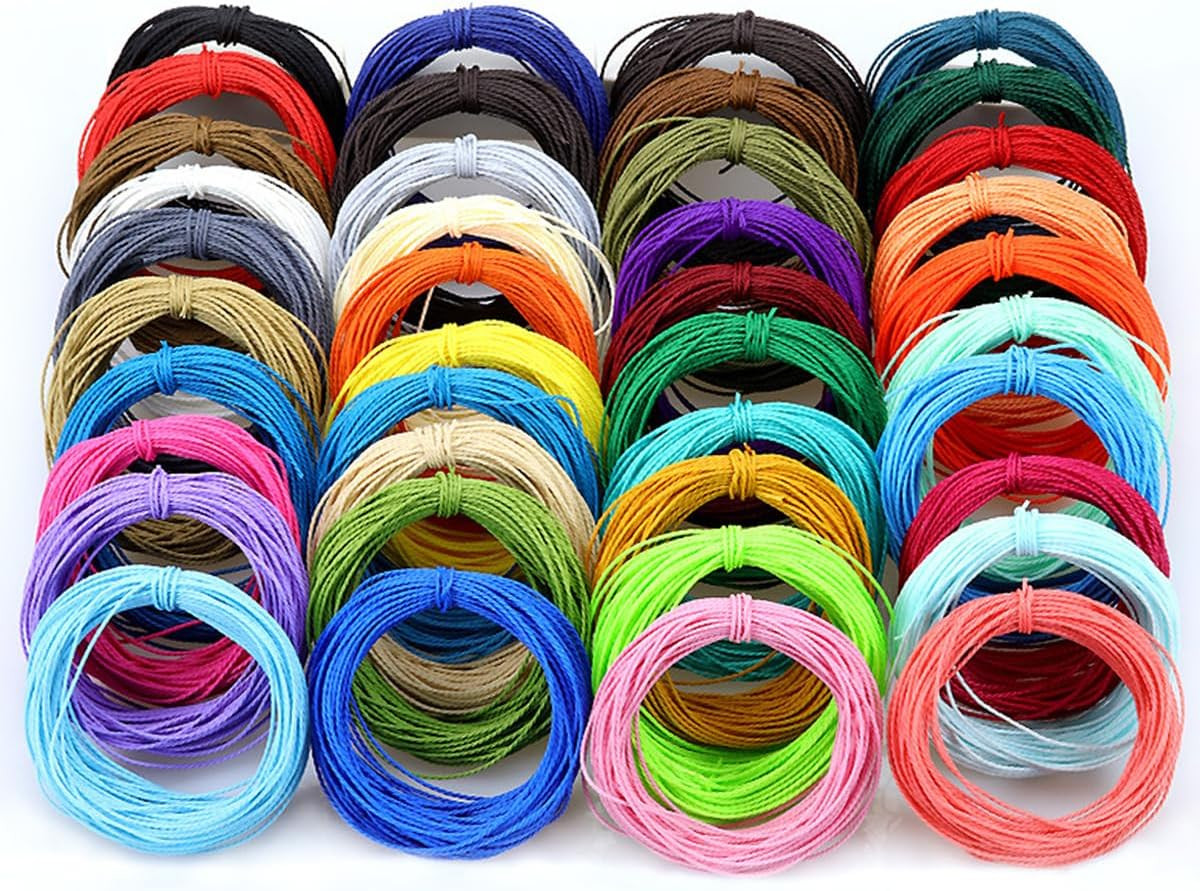 40 Colors 1Mm Waxed Polyester Cord 437 Yard Waxed Bracelet Cord Wax String Cord