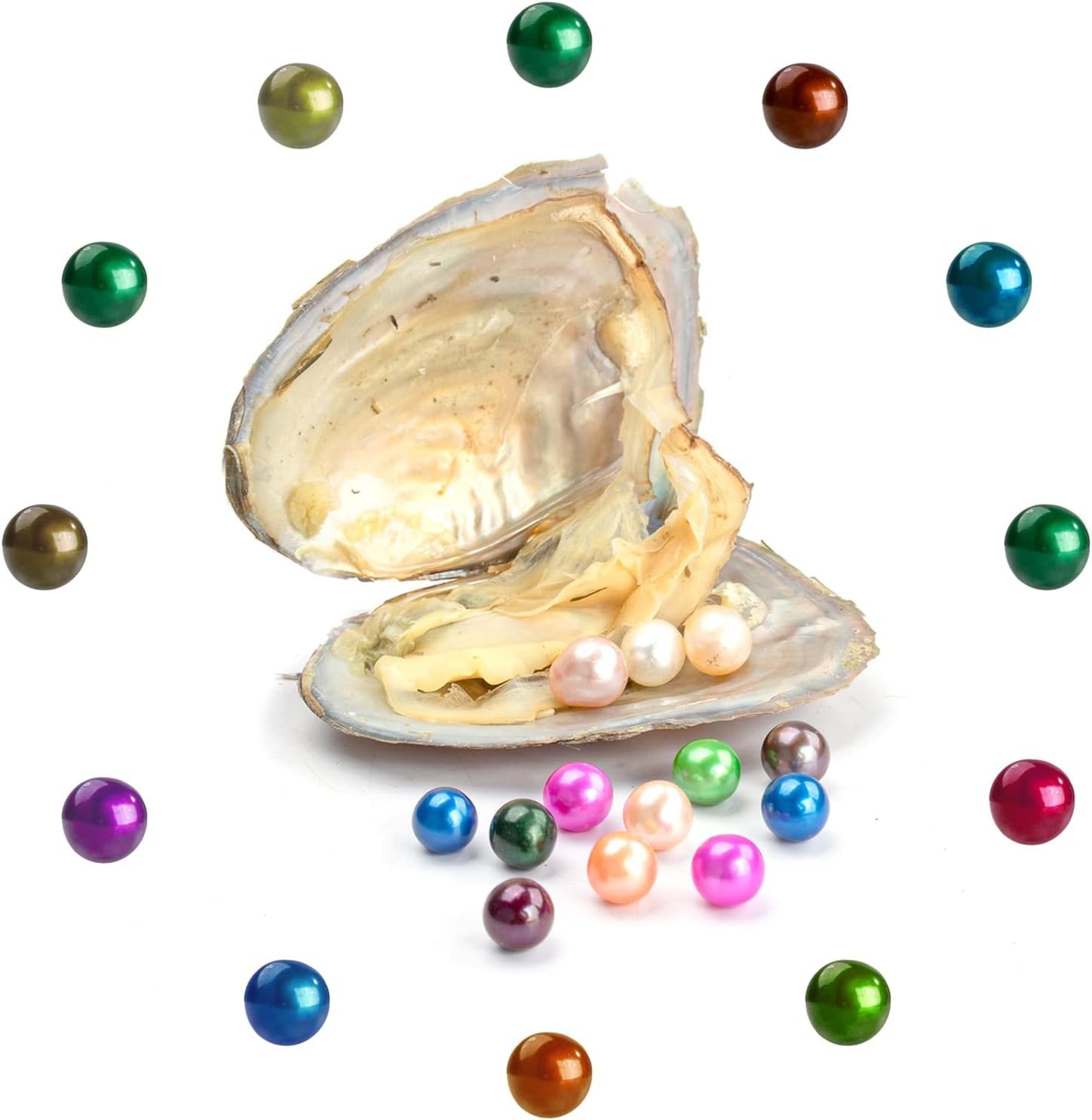 NEW 50PCS Freshwater Pearl Oysters 7-8mm Cultured Round Jewelry Gift Set