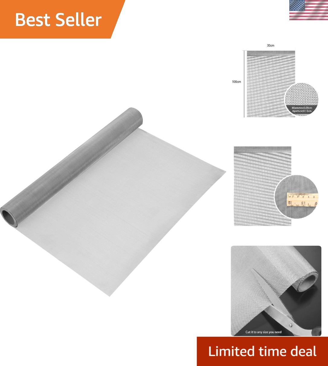 Eco-Friendly Stainless Steel Filter Mesh 120 Mesh, 11.8 x 39.3 Inch, 2 Pcs