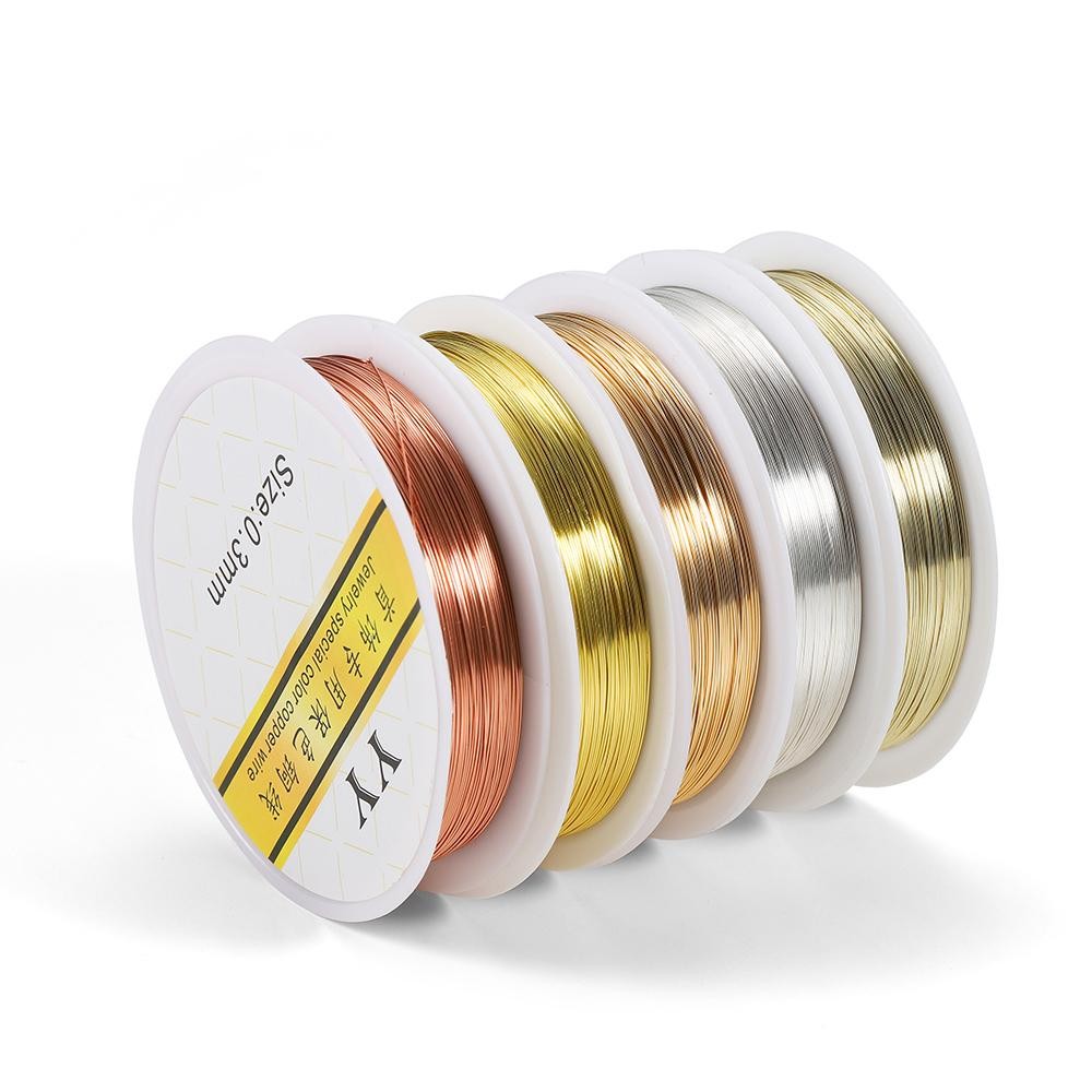 1 Roll Gold Copper Wire 0.2-1.0mm Beading Wire DIY Jewelry Making Craft