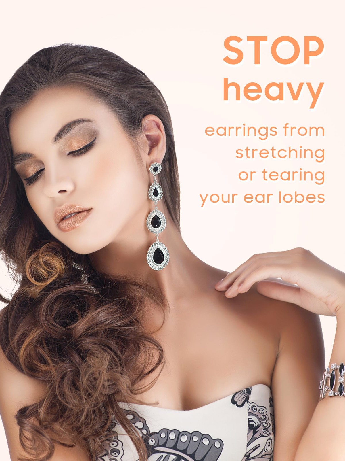 Earring Backs for Droopy Ears, Adjustable Heavy Earrings Lifters Backs, 6 Pai…