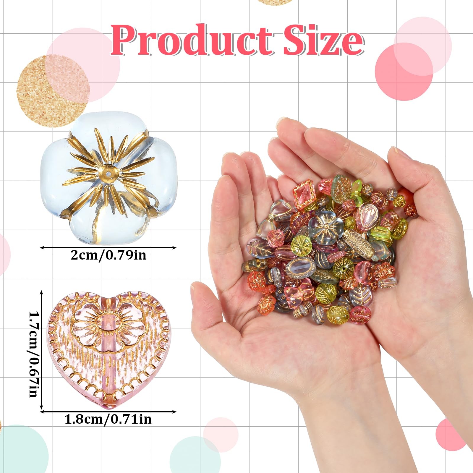 130-180 PCS Assorted Beads, Colorful Bohemia Beads for Jewelry Making, Acrylic S