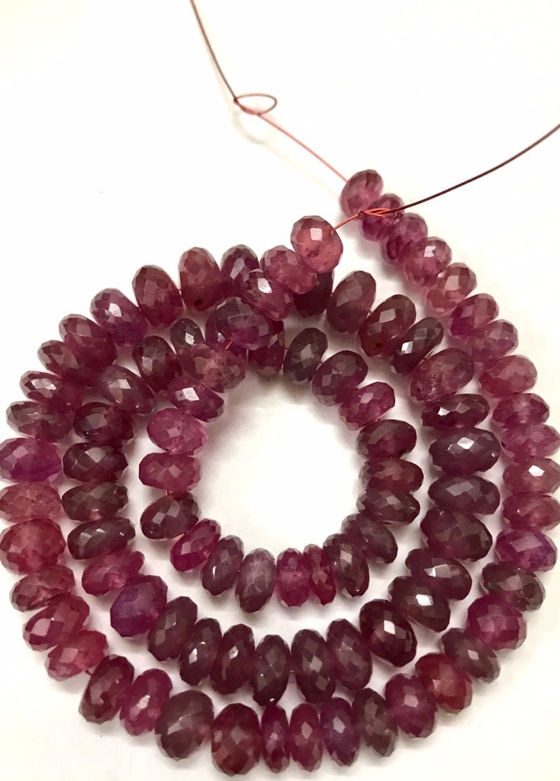 6-8 MM Natural Pink Ruby Faceted Rondelle Machine Cut Wholesale Gemstone Beads