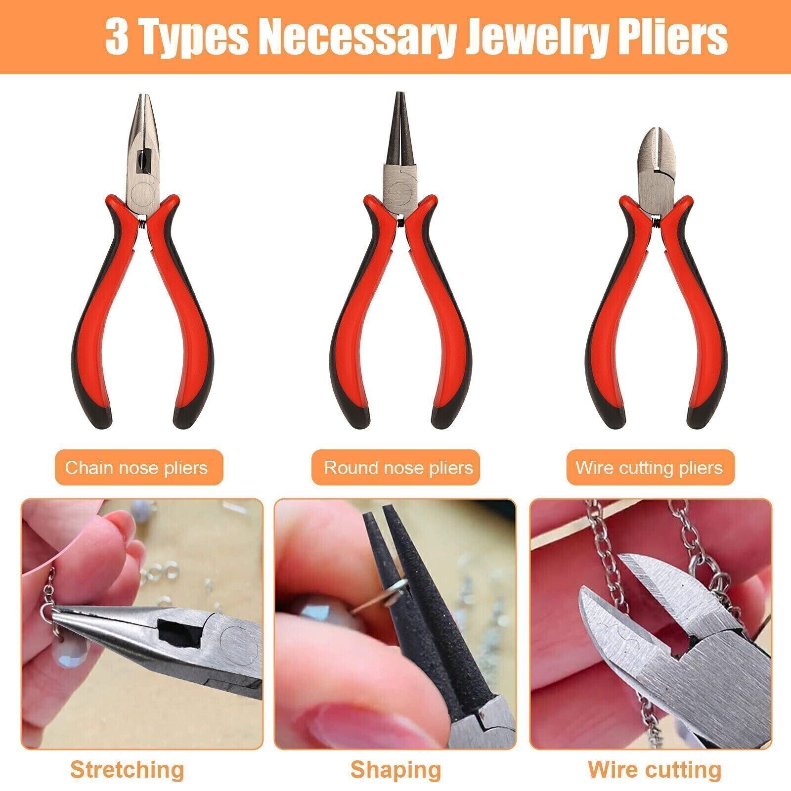 2010x Jewelry Making Supplies Kit Findings Wire Pliers Set DIY Earring Necklace