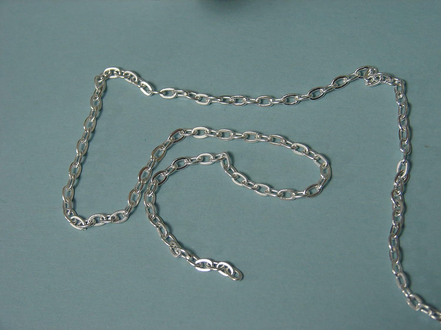 925 Sterling Silver Chain for Jewelry Cable Flat Link 2mm, 3FT