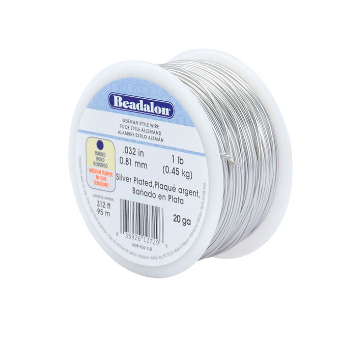 Beadalon® German Style Wire, Round/Silver Plated, Choose Gauge