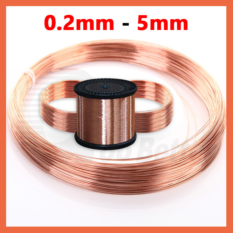 Pure Copper Wire Round Solid Bare 0.2mm to 5.0mm Craft Jewellery Making Model