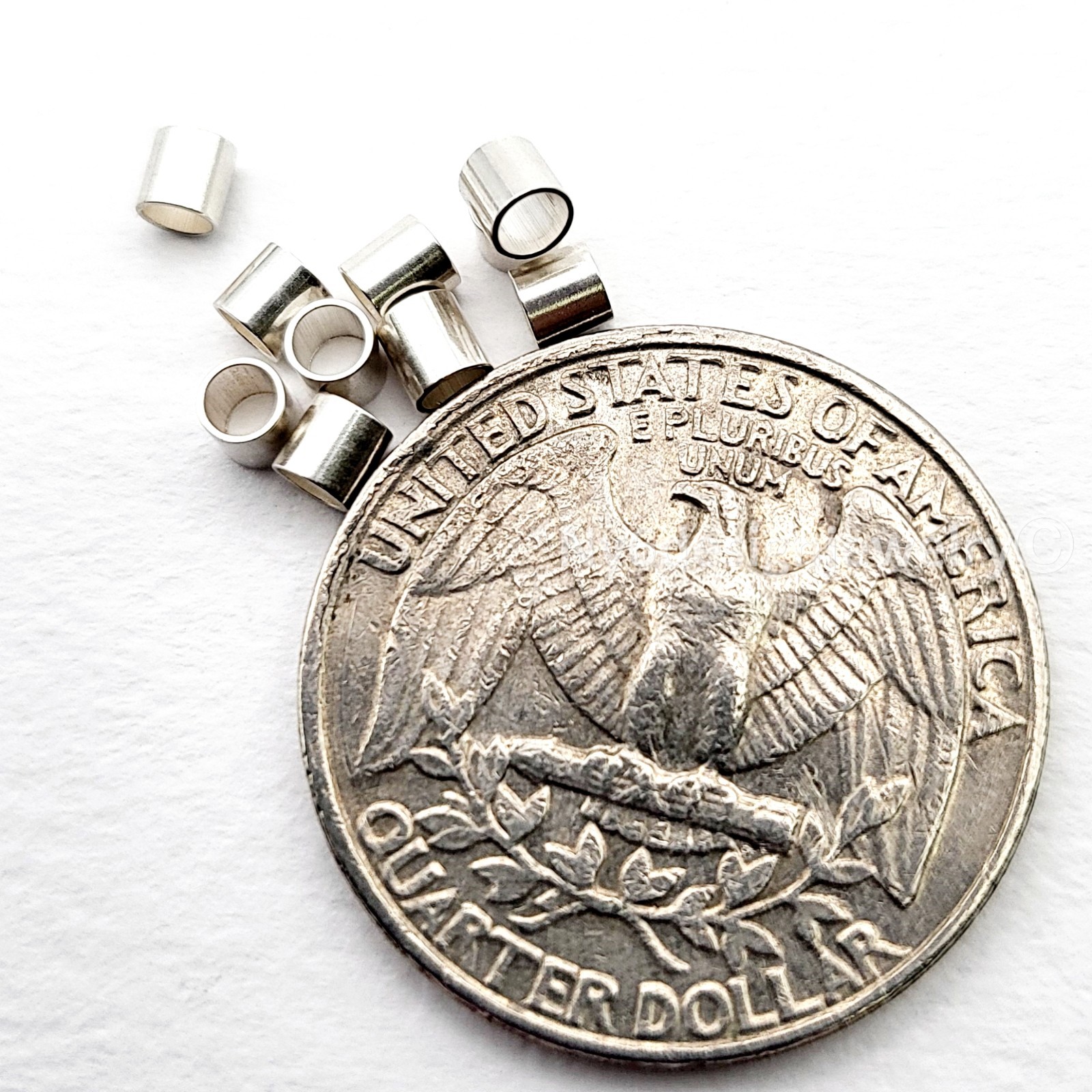 925 Real Sterling Silver Tube Crimp Beads –3x3mm 20pcs| Jewelry Findings