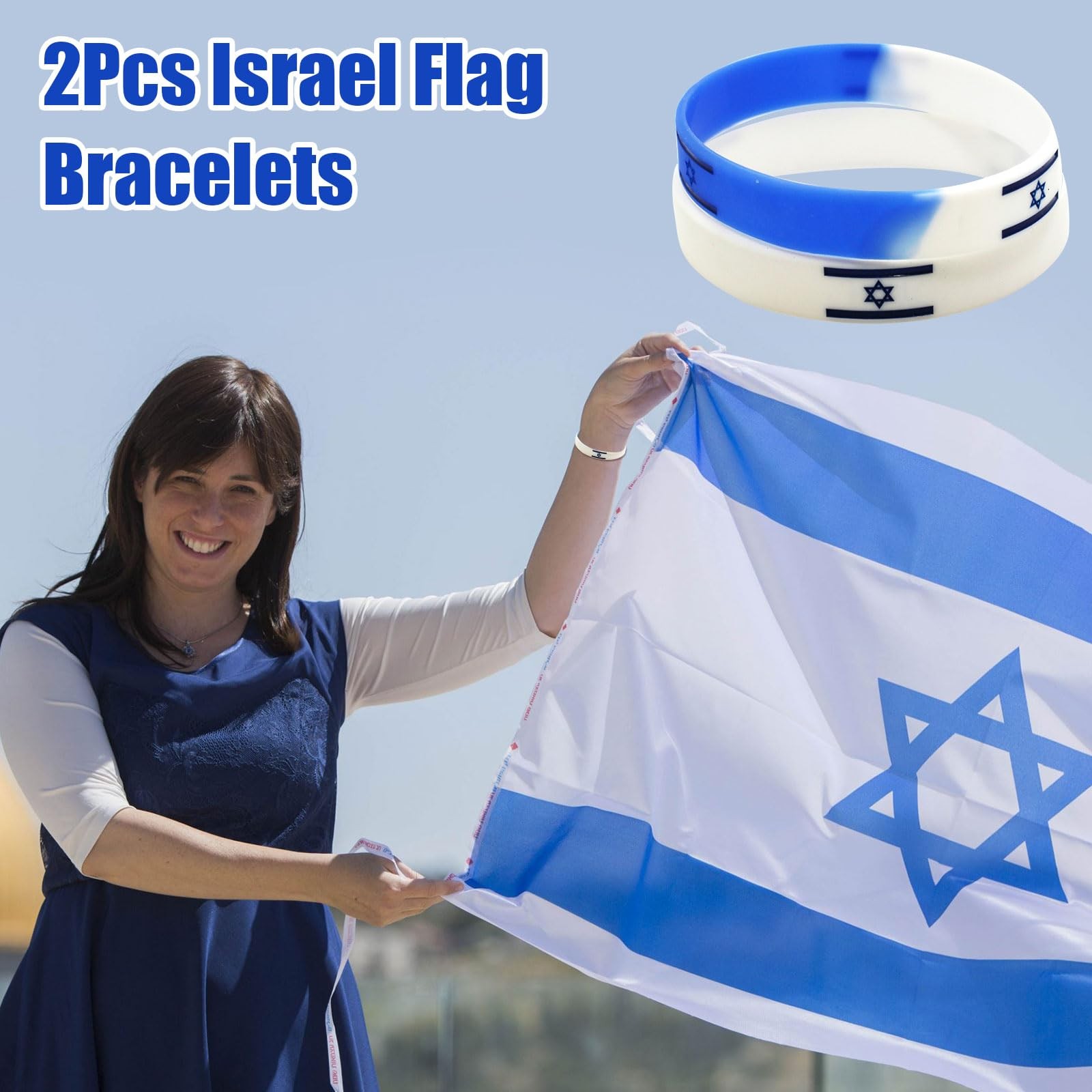Israel Flag Bracelet Israel Patriotic Bracelets for Women Israel Flag Patriotic