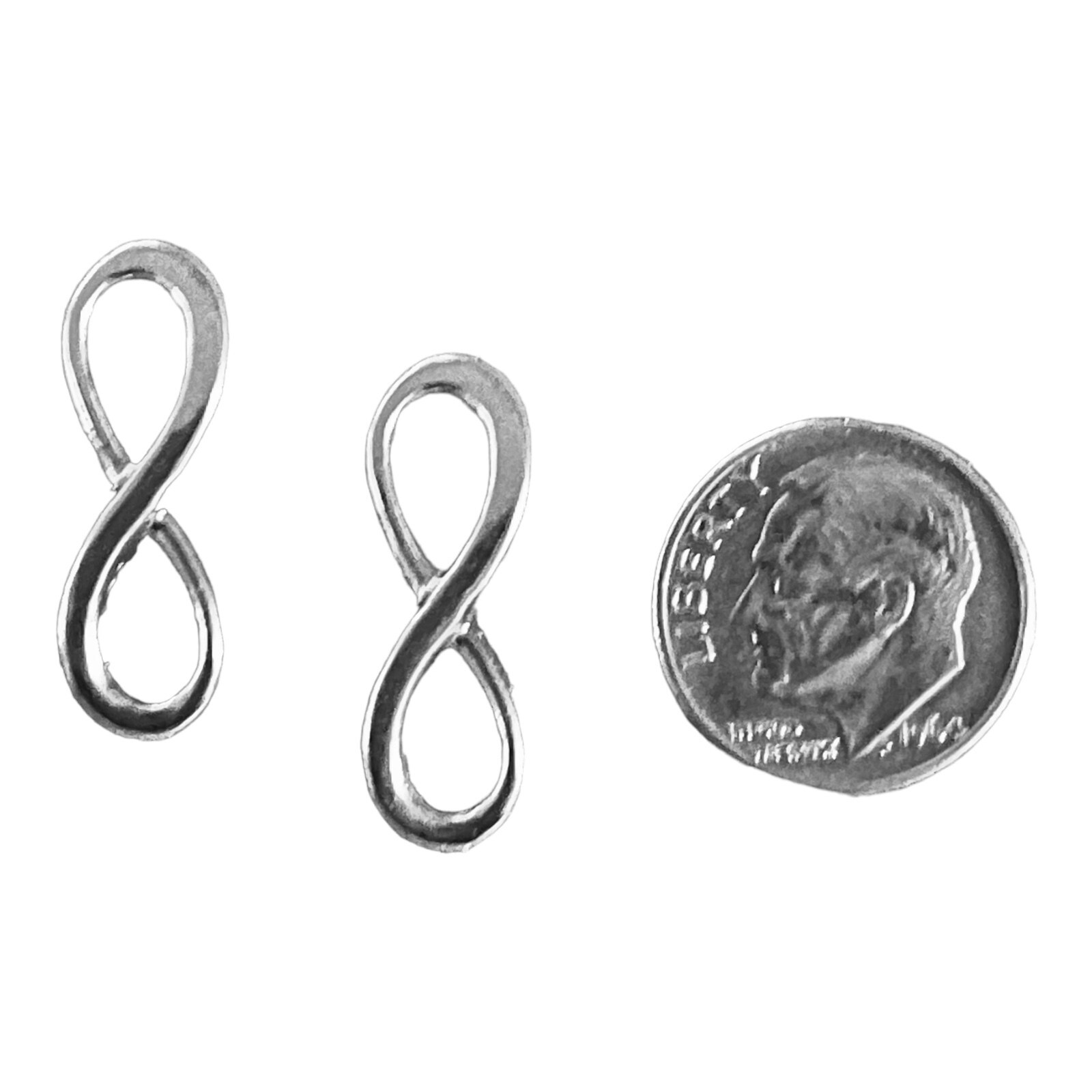 20 pcs Infinity Links Silver Figure Eight Connectors Beading Findings 23x8mm