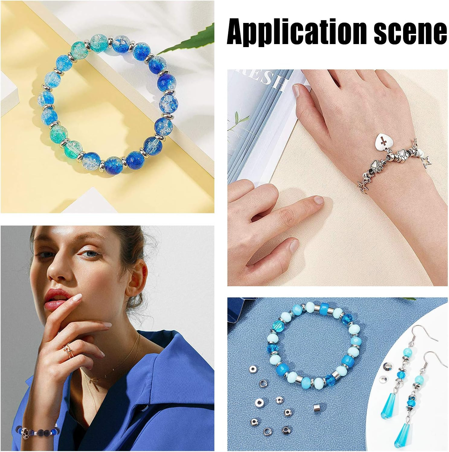 about 100Pcs 4Mm Flat round Spacer Beads Stainless Steel Loose Beads 1.8Mm Hole
