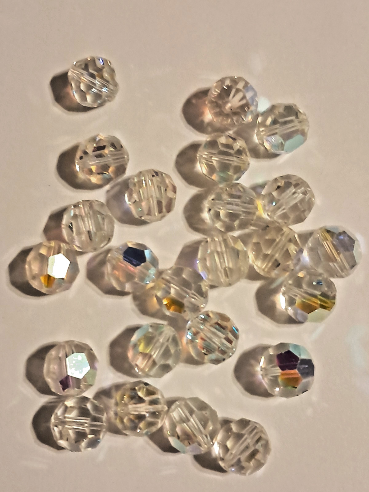 VINTAGE SWAROVSKI CRYSTAL AB 11 MM BEADS (24 PCS) ART #199 (5000)
