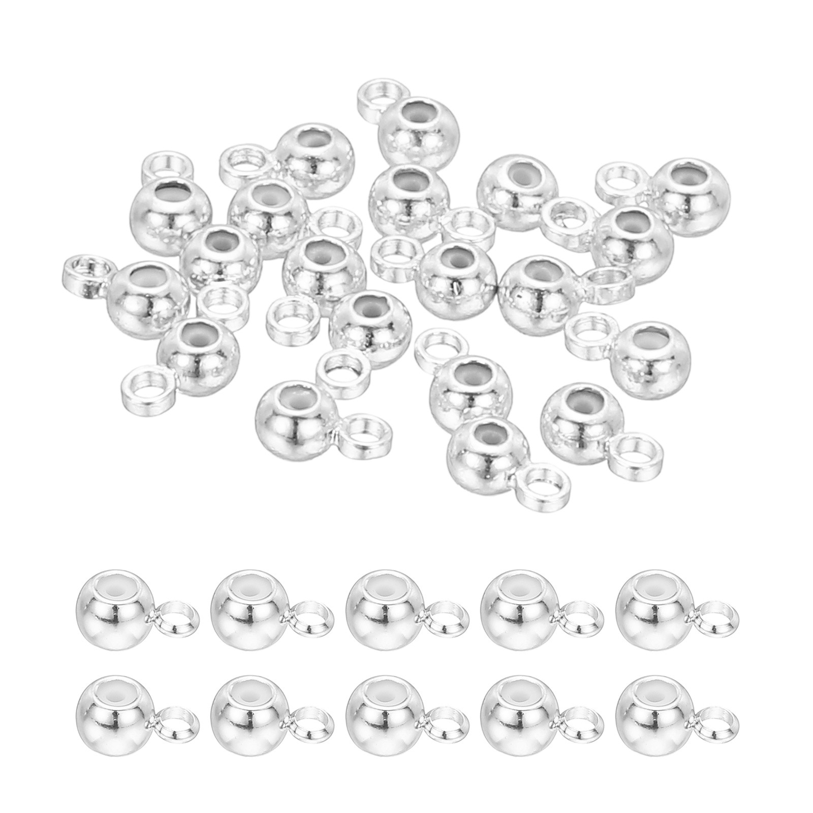 20Pcs 3mm Positioning Spacer Beads for DIY, Silver