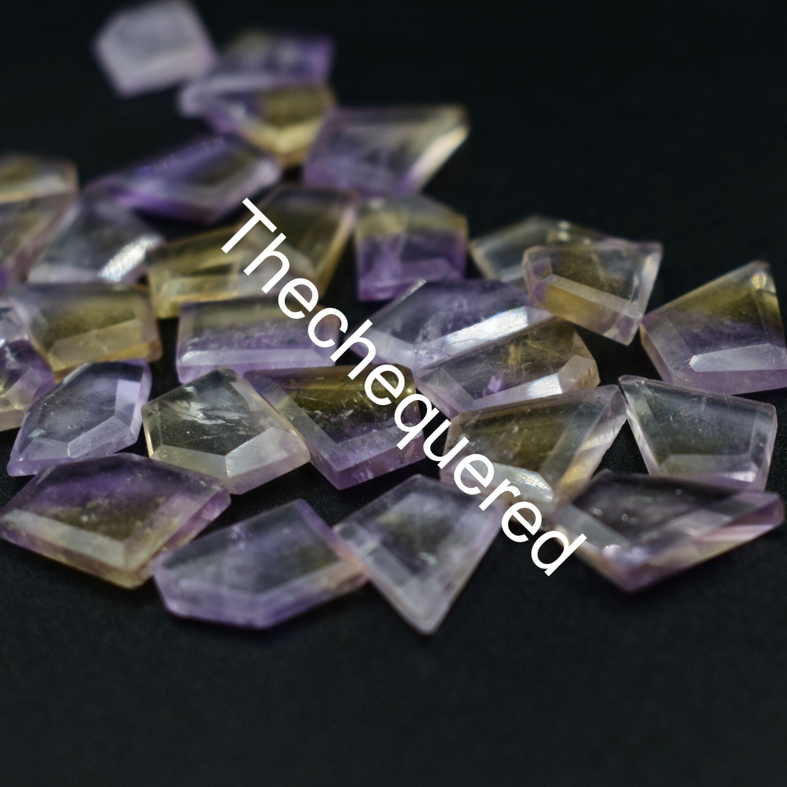 Natural Ametrine Faceted 8×12 mm to 11×15 mm 5 Pcs Fancy Shape Slices Gemstone