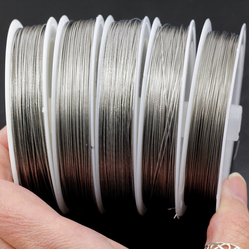 5/10rolls beading wire nylon-coated stainless steel Clear 0.3-0.6mm Strong 7 str