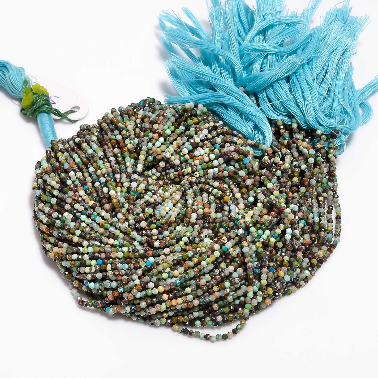 100% Natural Turquoise Gemstone Round Israel Cut Beads 2.5 mm Strand 13″ GB-111