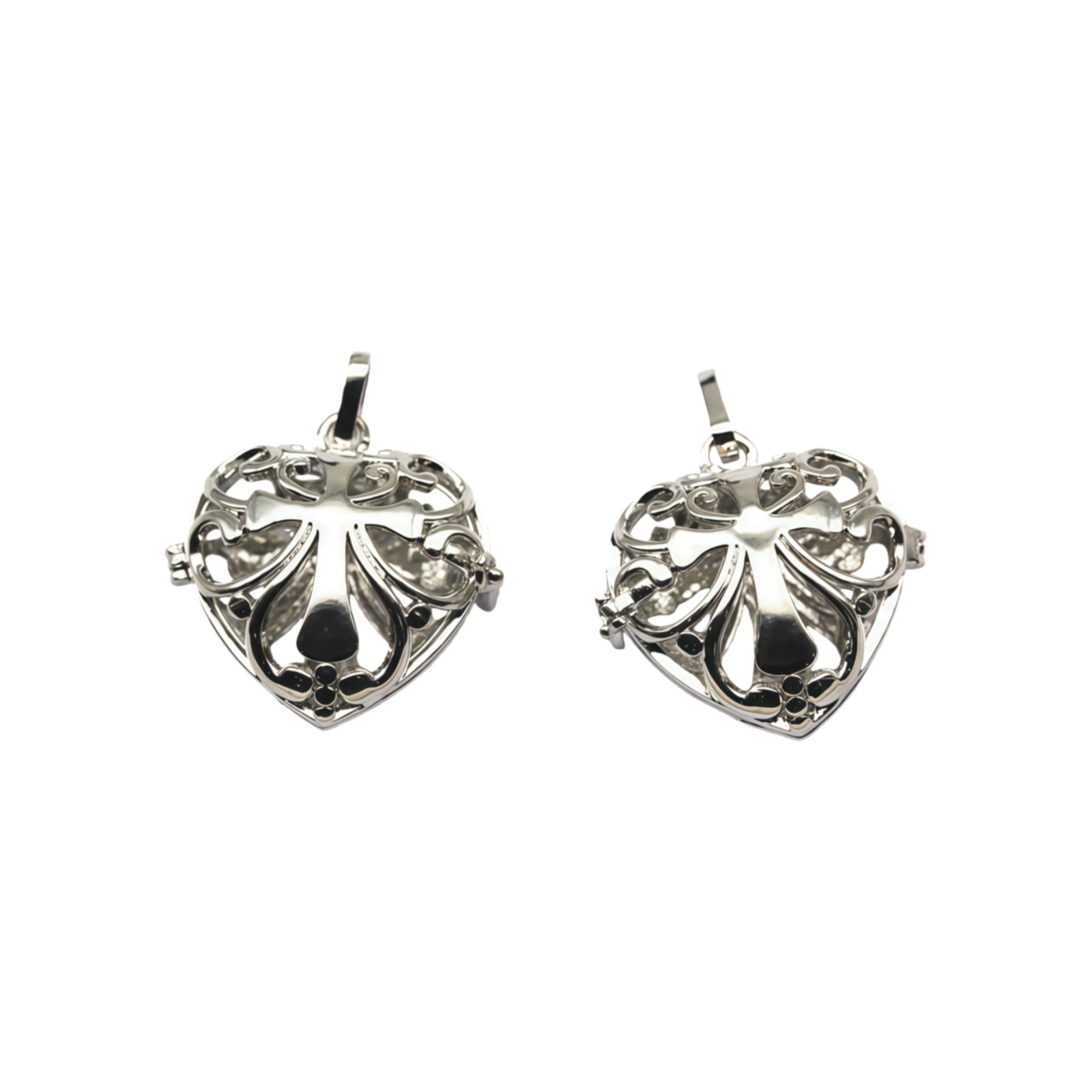 Silver Metal Oil Diffuser Pendant Heart Shape Size 15x22mm Sold Per Piece