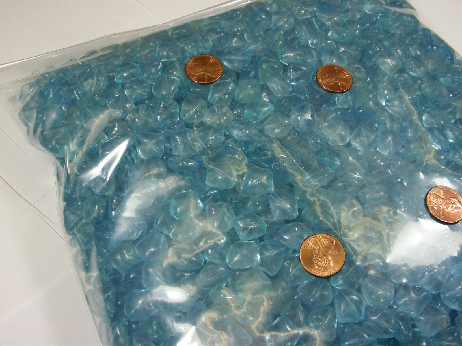 4 Pounds India Blue (7mm x 13mm x 15mm) Acrylic Beads Wholesale Bulk Lot (KD-7)