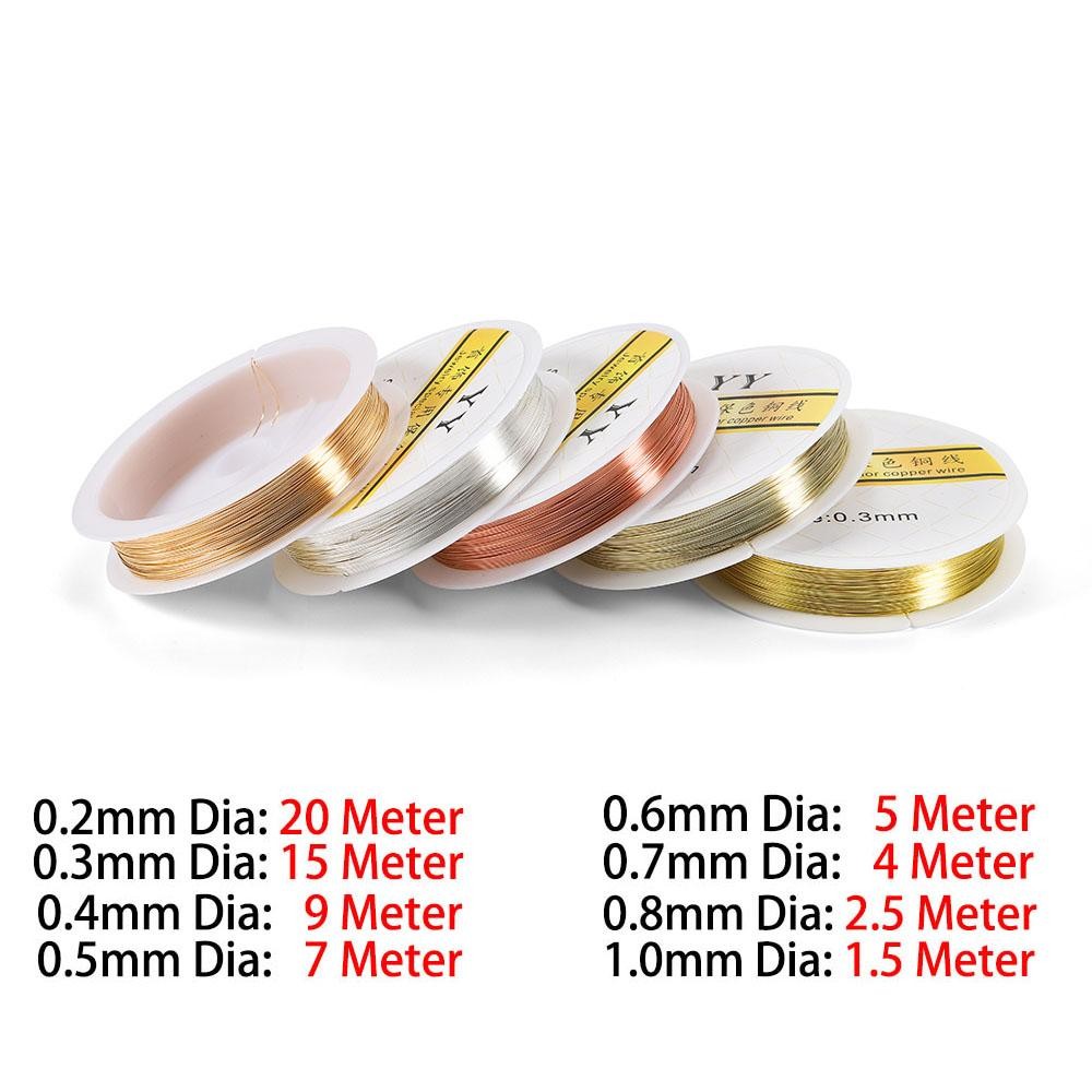 Gold Color Copper Wire Roll 0.2–1.0mm Beading Cord for Diy Jewelry Making & Craf