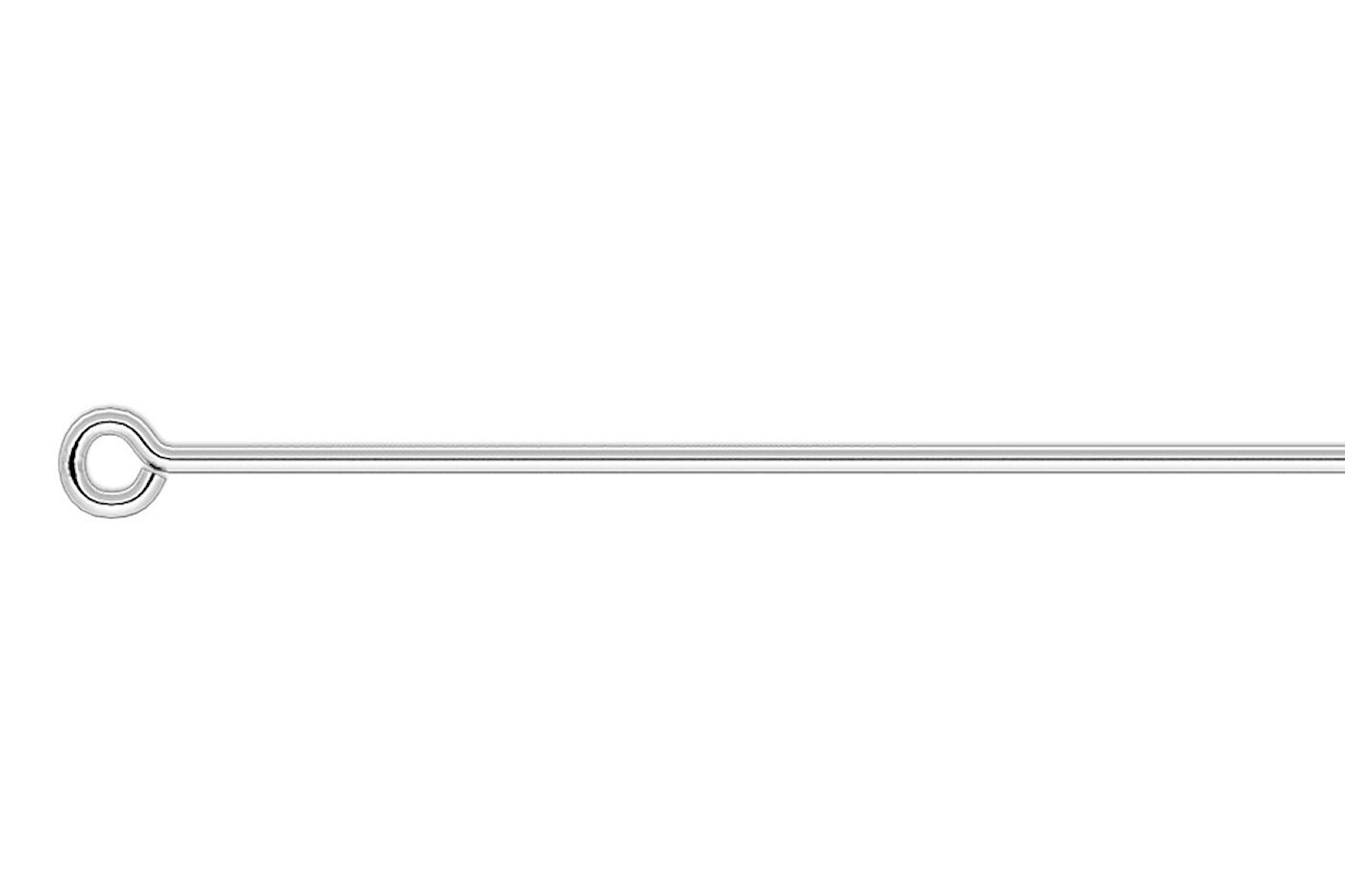 Eye Pin, 144 Silver Plated Brass 3 Inches Long 21 Gauge Standard Eye Pins