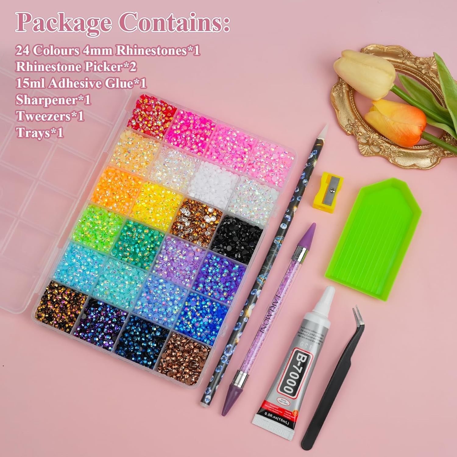 DIY Craft Dream: 30,000 Jelly AB Rhinestones & Jewelry Glue for Bedazzling