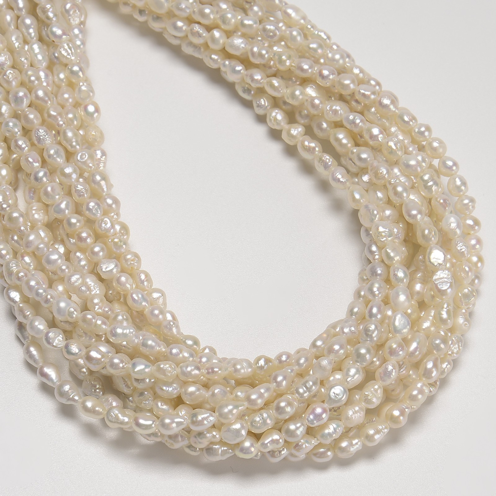 Natural White Fresh Water Pearl Baroque Shape Beads Size 4-5×5-6mm 15.5” Strand