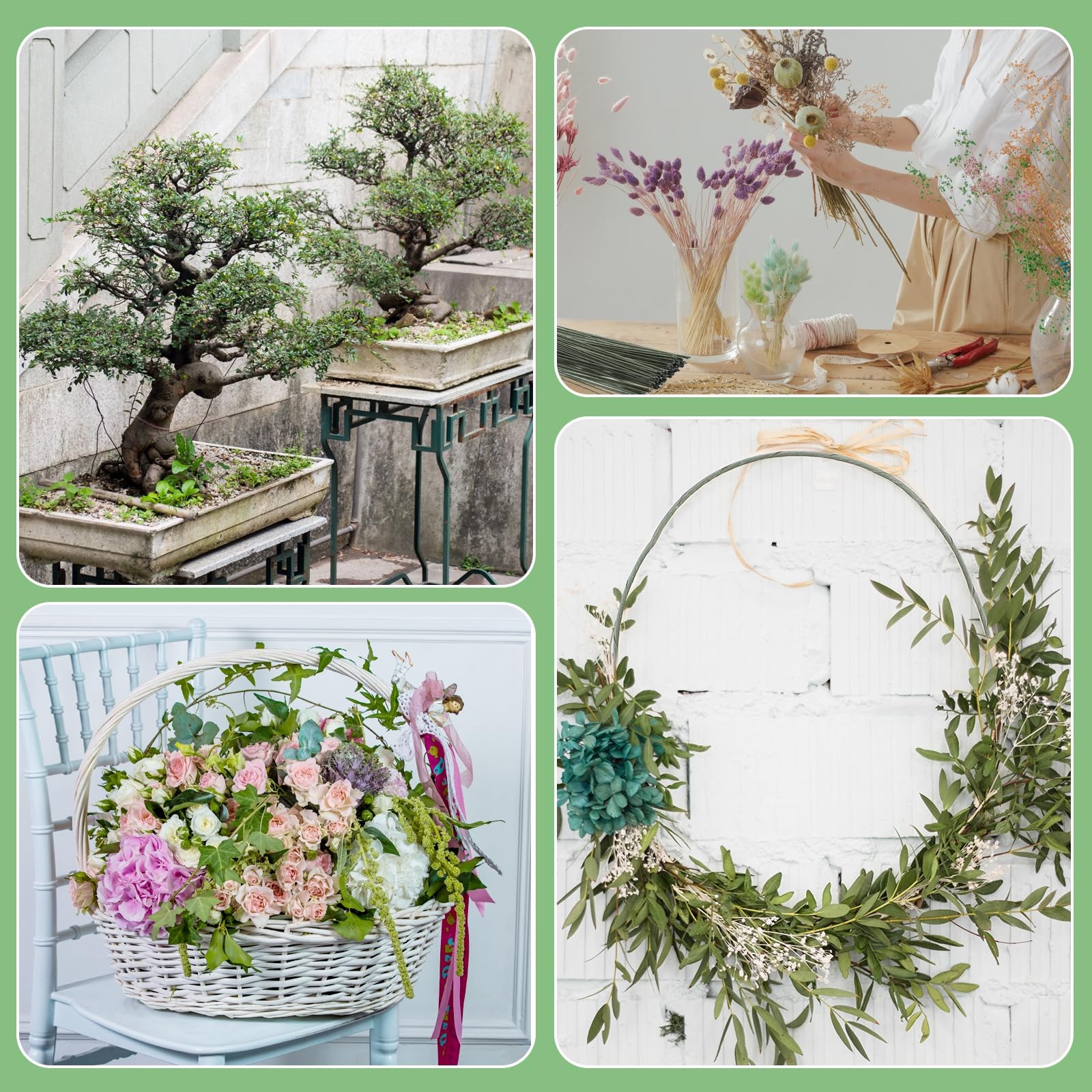 130 Pack Floral Wire 18 Gauge Crafts Florist Wire Stems Diameter 0.05In…