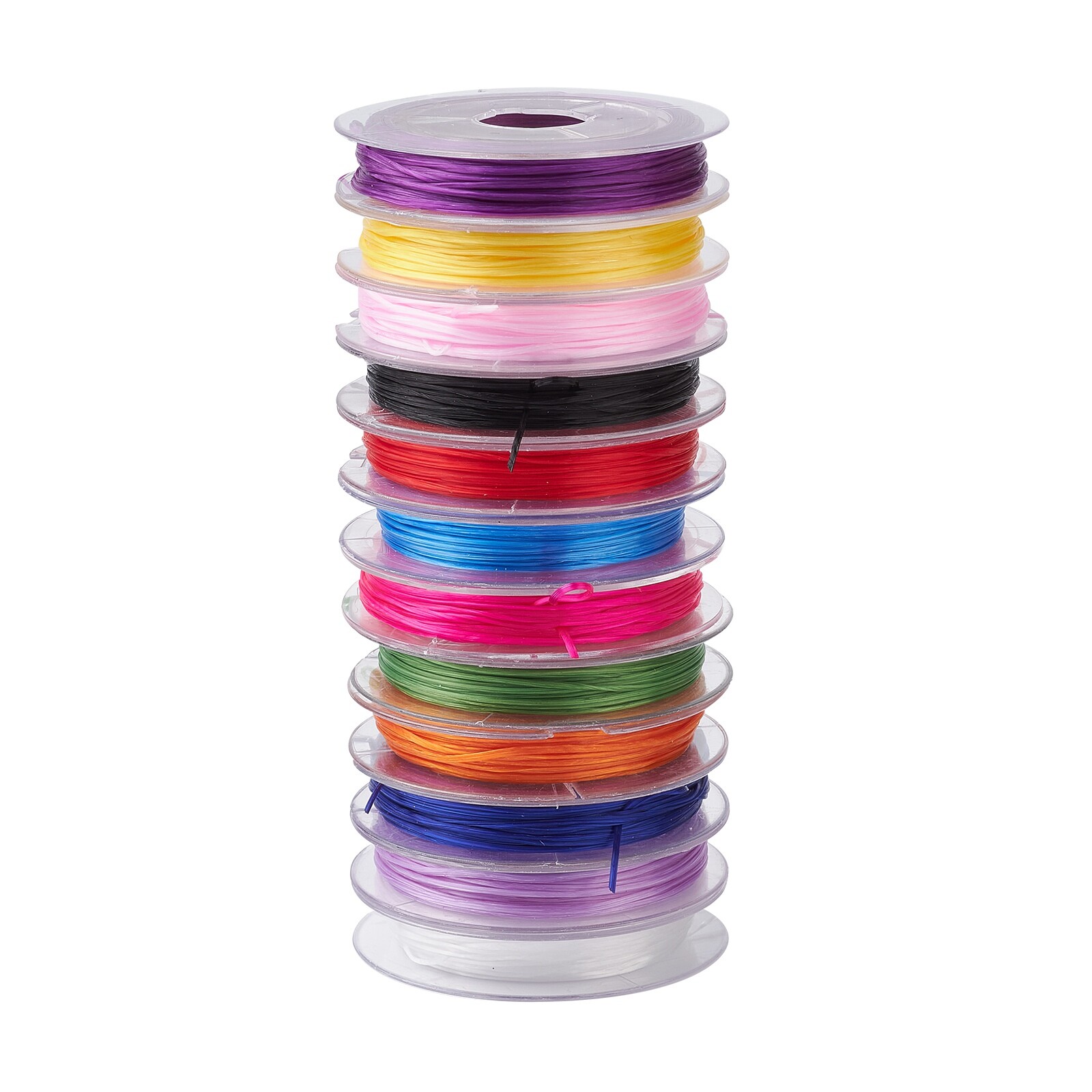 12 Rolls Flat Elastic Crystal Beading Cord Stretch Thread String Jewelry Making