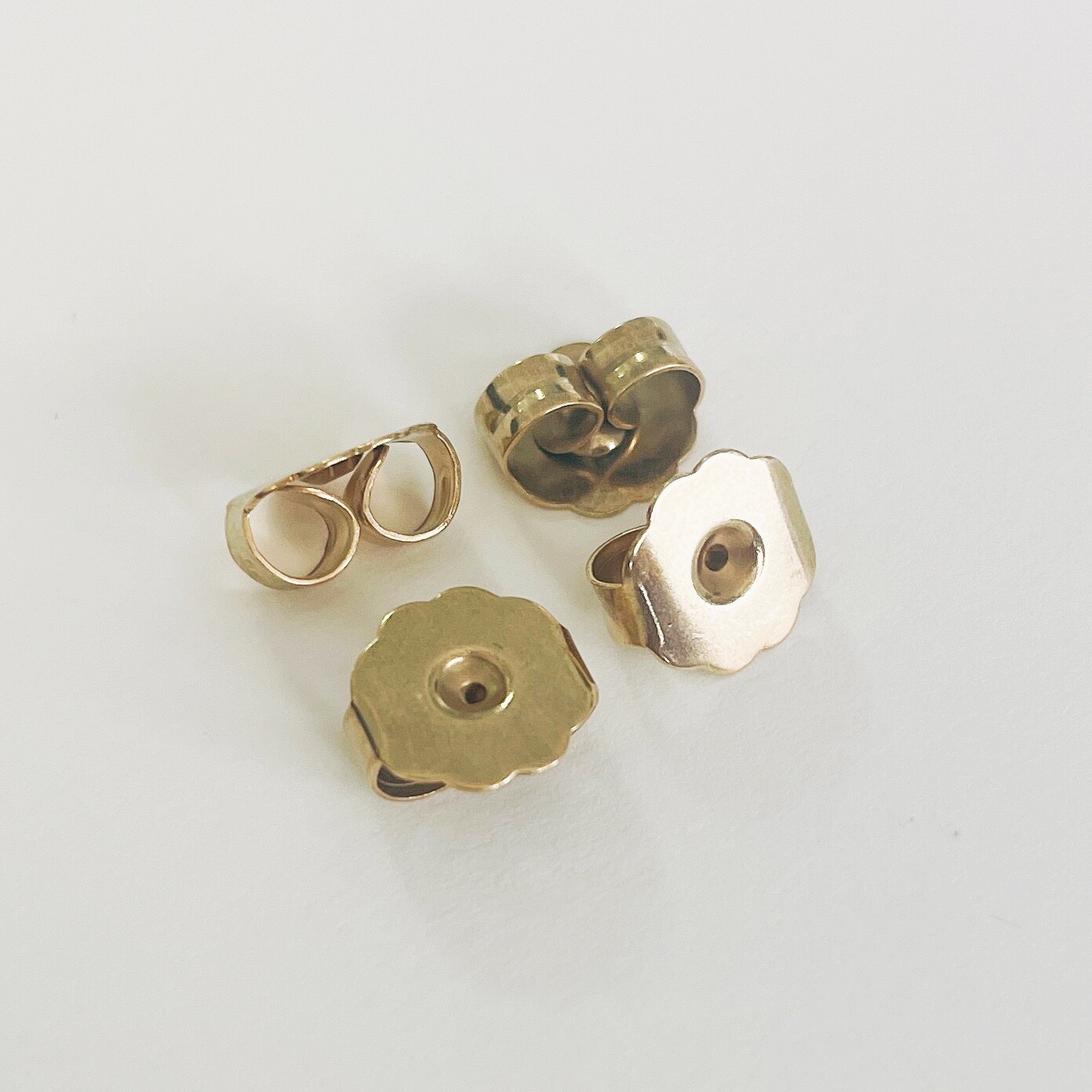 8 Pairs of Hypo-Allergy Extra-large Surgical Steel Gold Plated Earring Backs.