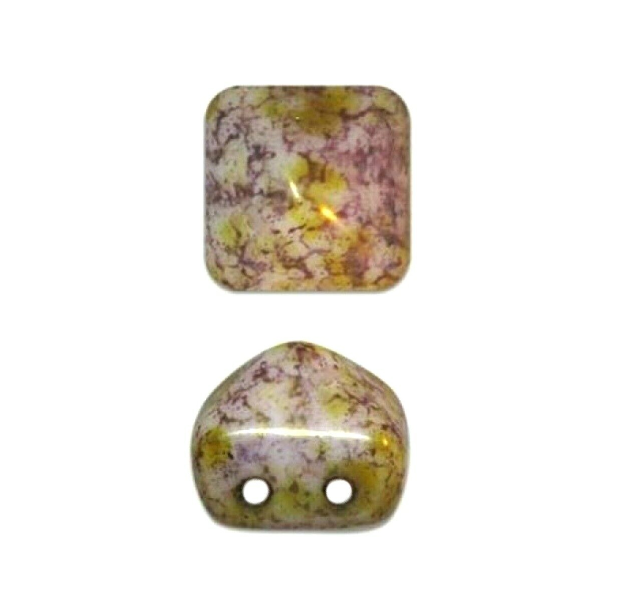 24 Bronze Fusion 8mm Czech Glass Two 2 Hole Pyramid Beadstud Spacer Strand Beads