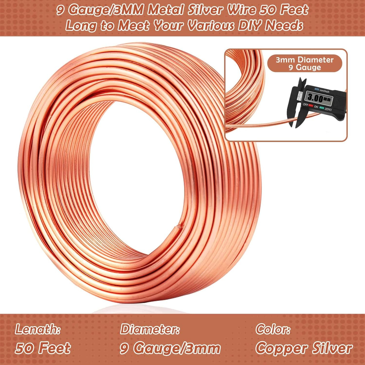Aluminum Wire, 9 Gauge Craft Bendable Armature Thick Wire for Wreath, Jewelry M