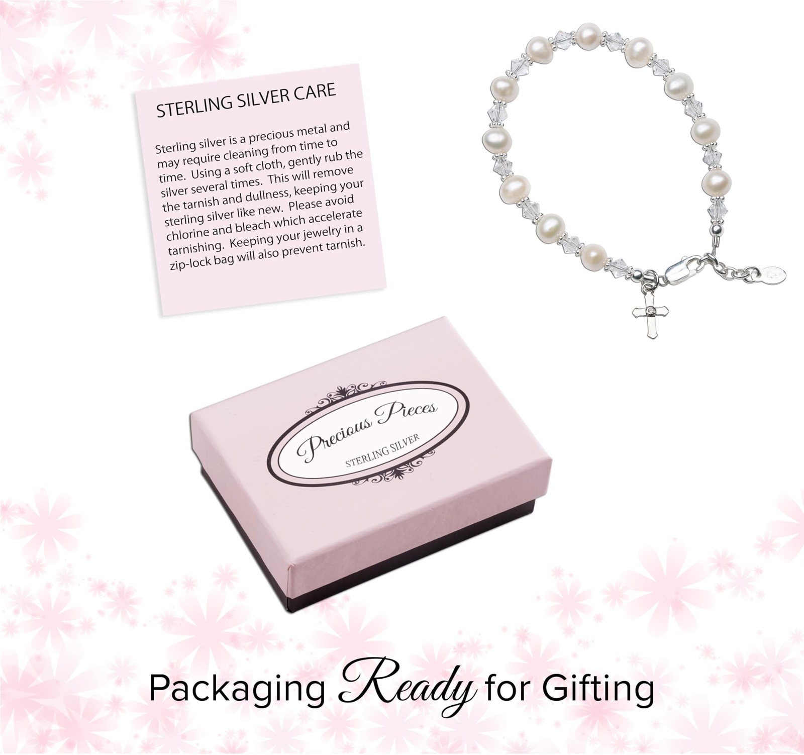Precious Pieces Children’s 925 Sterling Silver Cross Bracelet and/or Necklace…