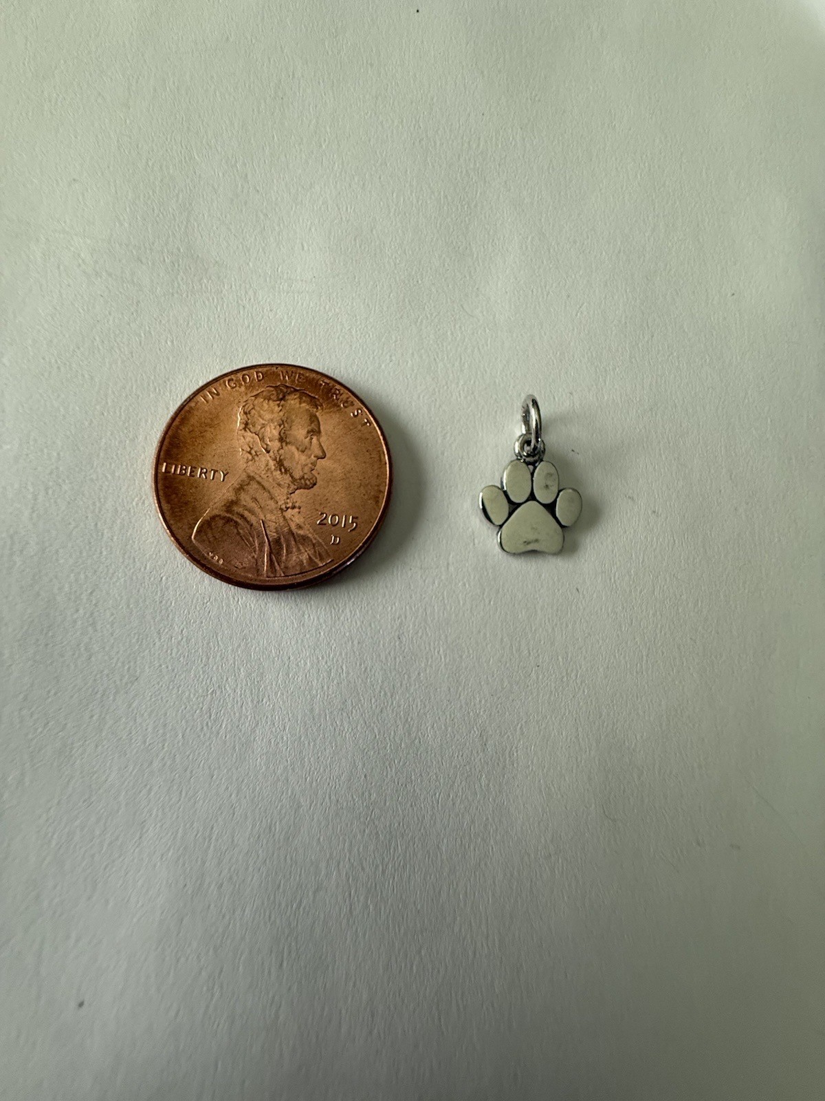 Sterling Silver Paw Print Charm – Pet Charm – Flat 13x9mm