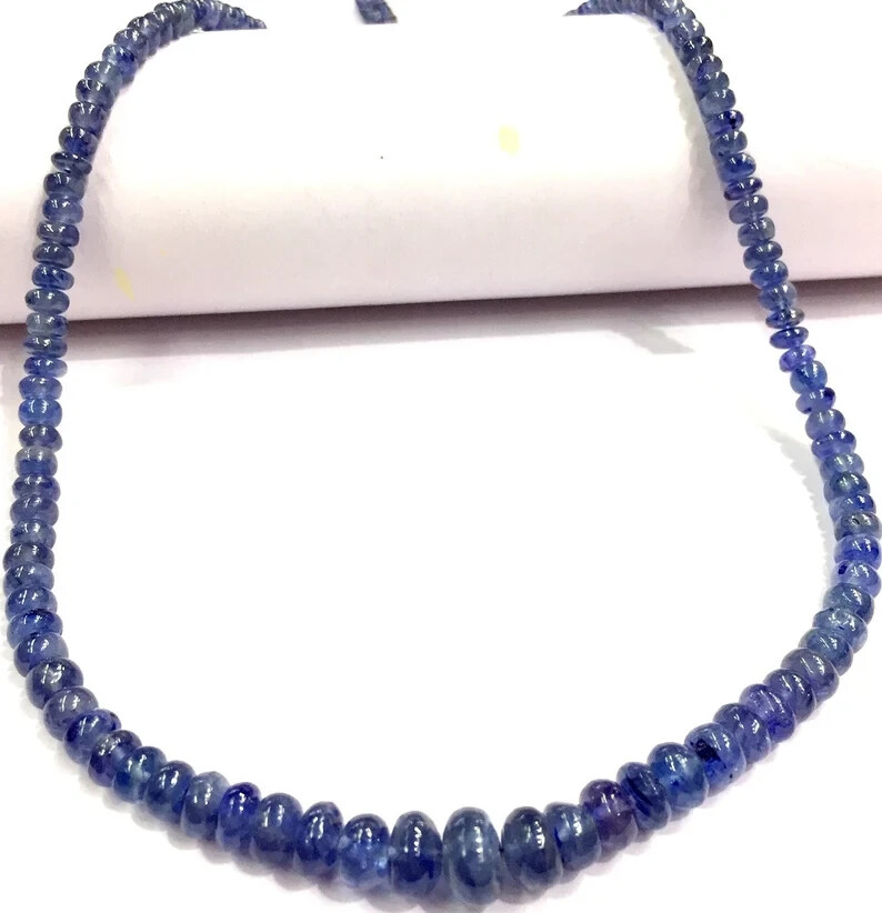 TOP QUALITY~Natural Blue Sapphire Strand Beads Rondelle String Smooth Beads.