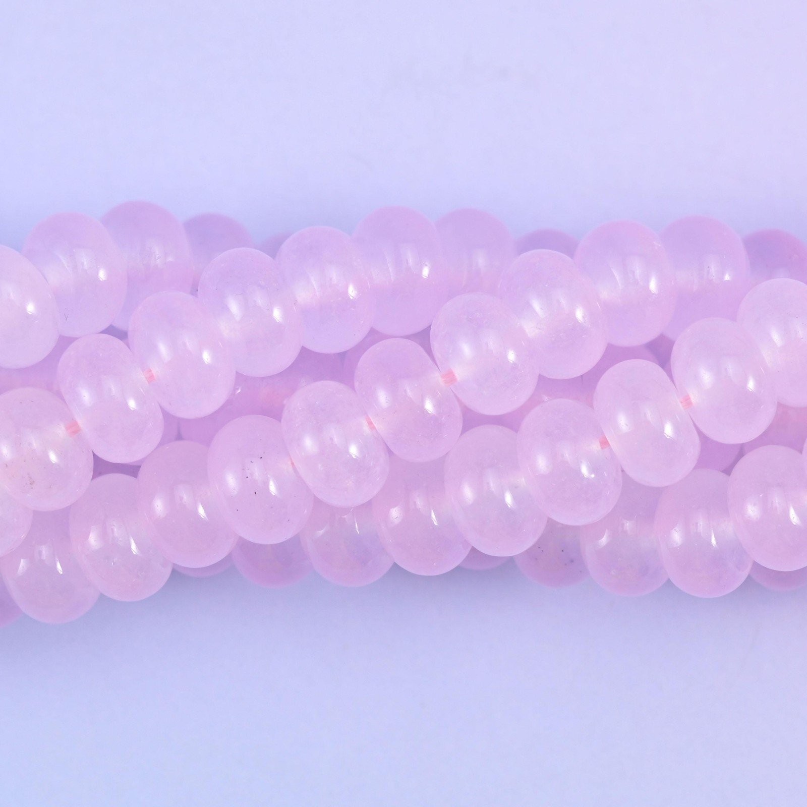Baby Pink Dyed Jade Smooth Rondelle Beads Jewelry Making Size 5x8mm 15″ Strand