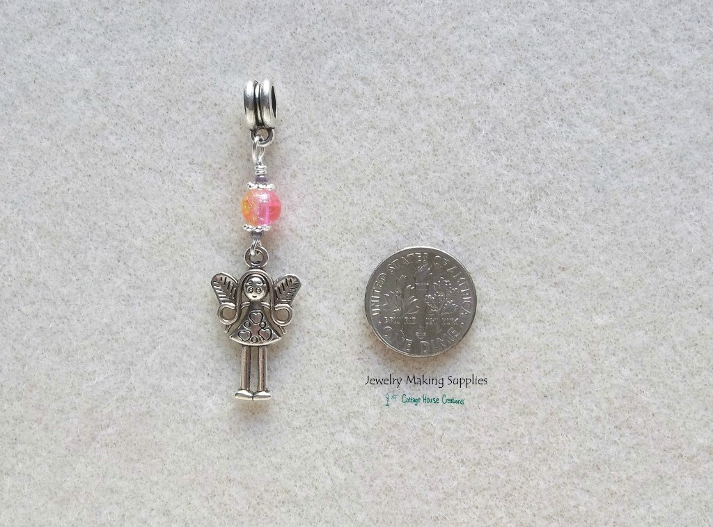 Fairy Girl Dangle Beaded Charms for DIY Jewelry Adult Crafting Large Hole Bead