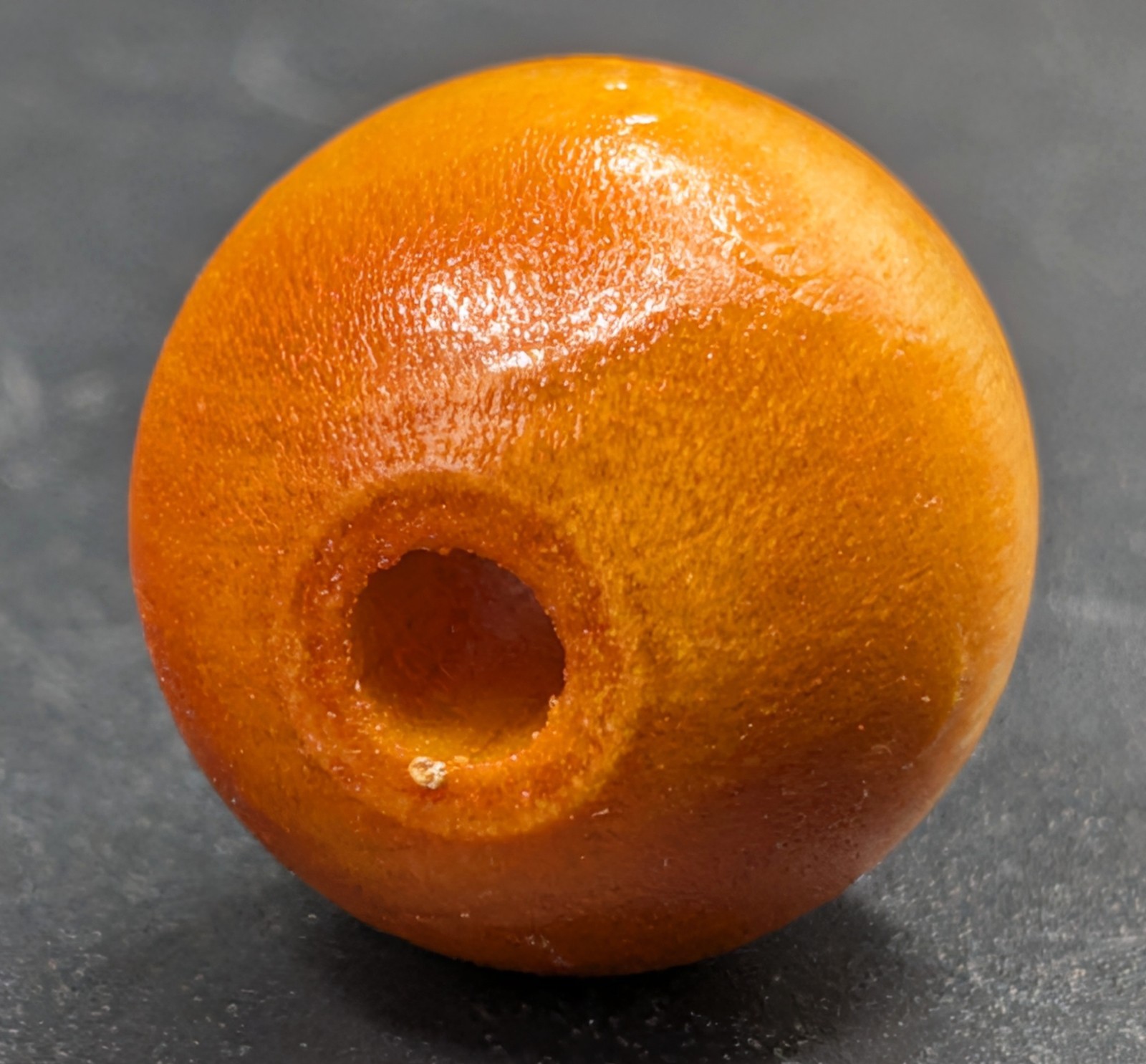 NOS! Pack of 24 Large ¾” 19mm Wood Beads, Glossy Finish 4.5mm Hole for Stringing