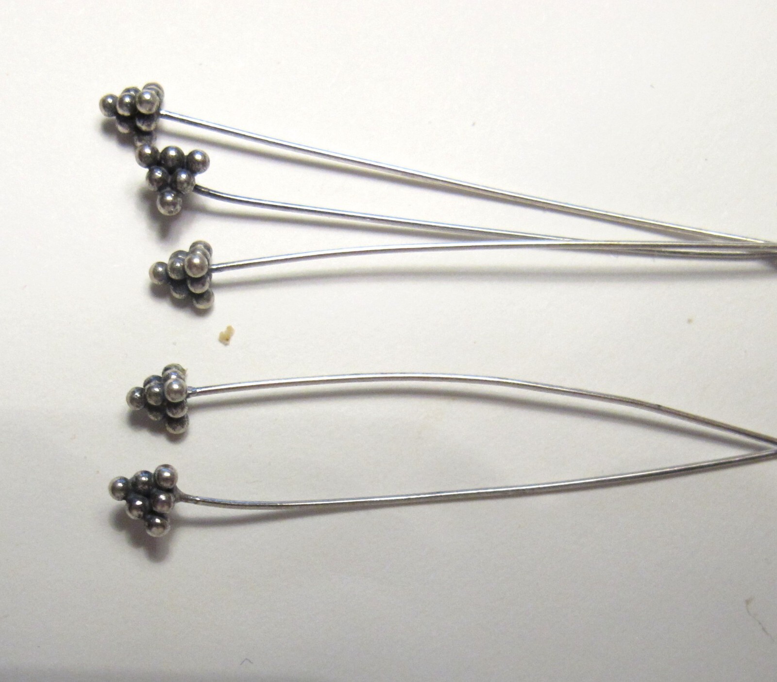 MS Real Bali Sterling Silver Headpins Dot Pyramid 24 pieces 2.5 inch Fair Trade