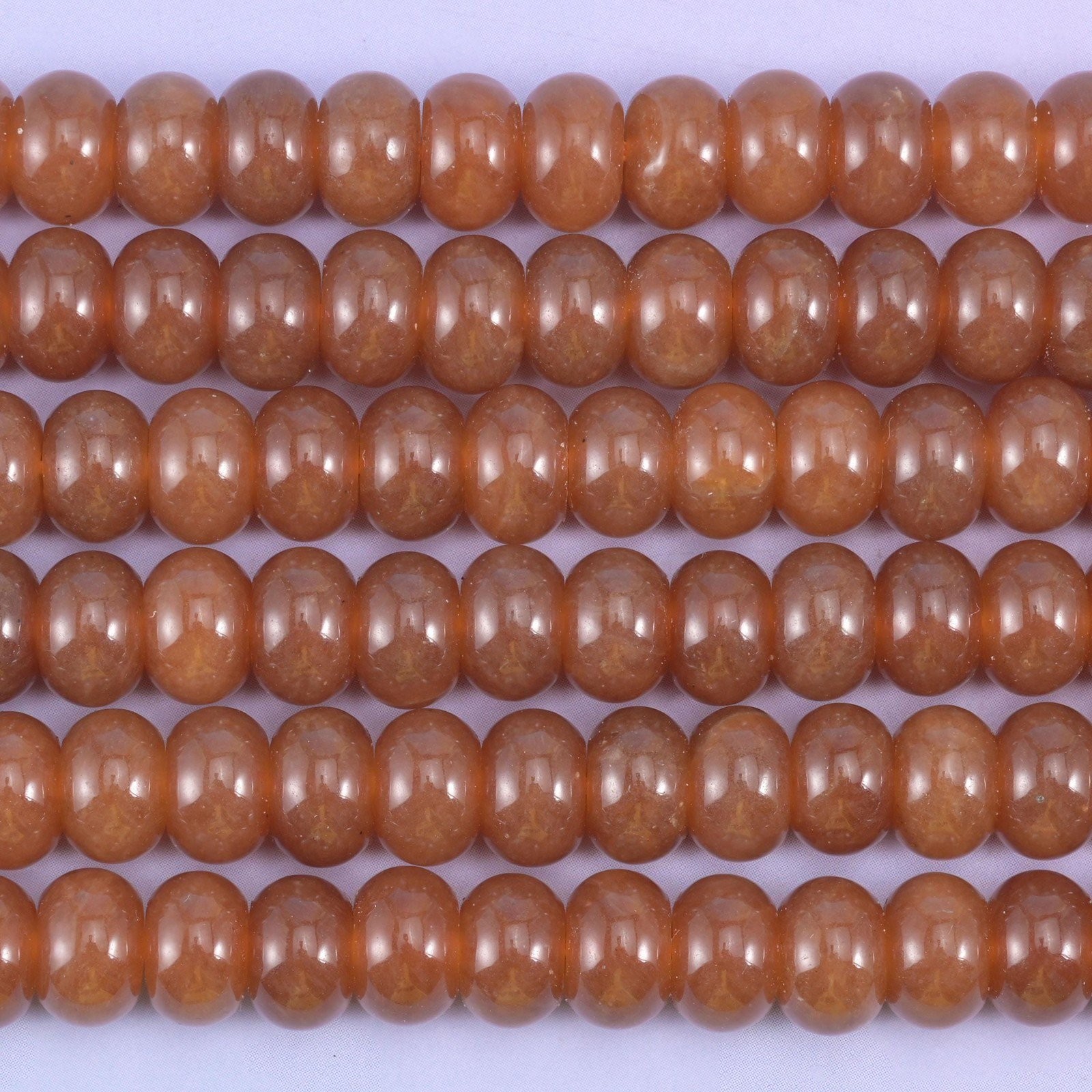 Caramel Color Dyed Jade Smooth Rondelle Beads Jewelry Making 5x8mm 15″ Strand