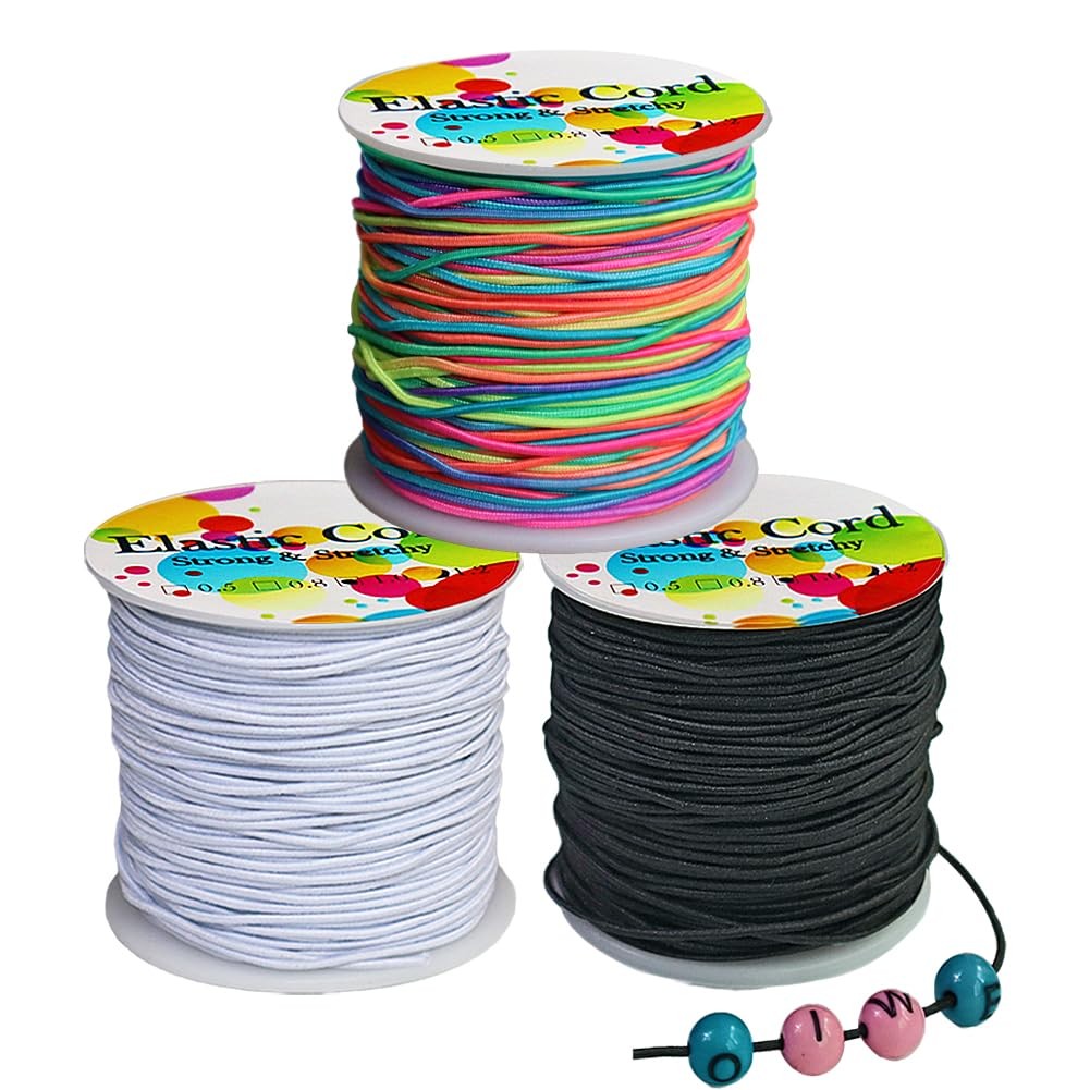 Ewparts Elastic String for Bracelets 1mm 3 Rolls 495 Feet 1.0mm, 1.0mm