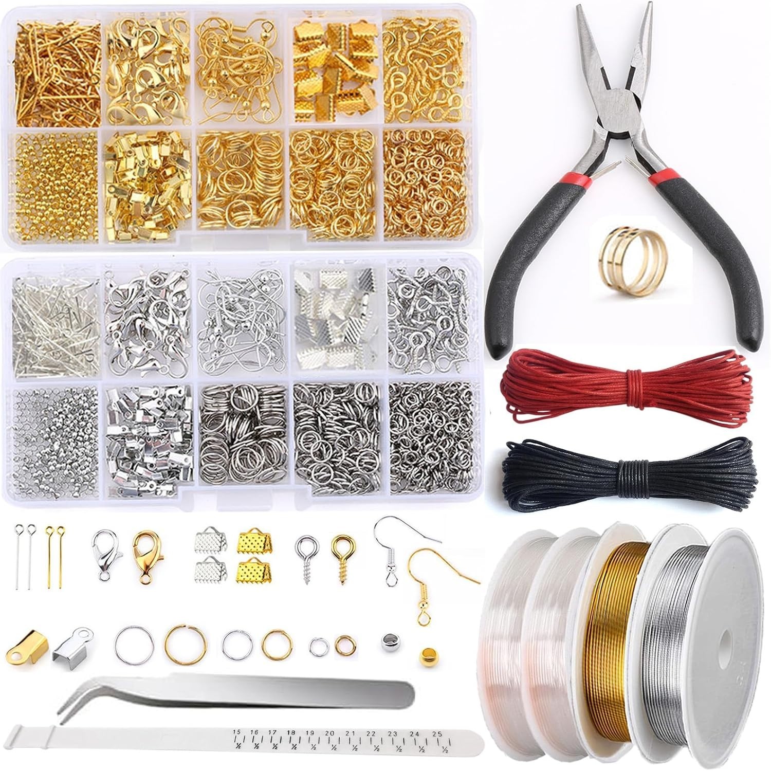 Jewelry Making Supplies Kit for Adults, Jewelry Repair Kit with Pliers, Findi…