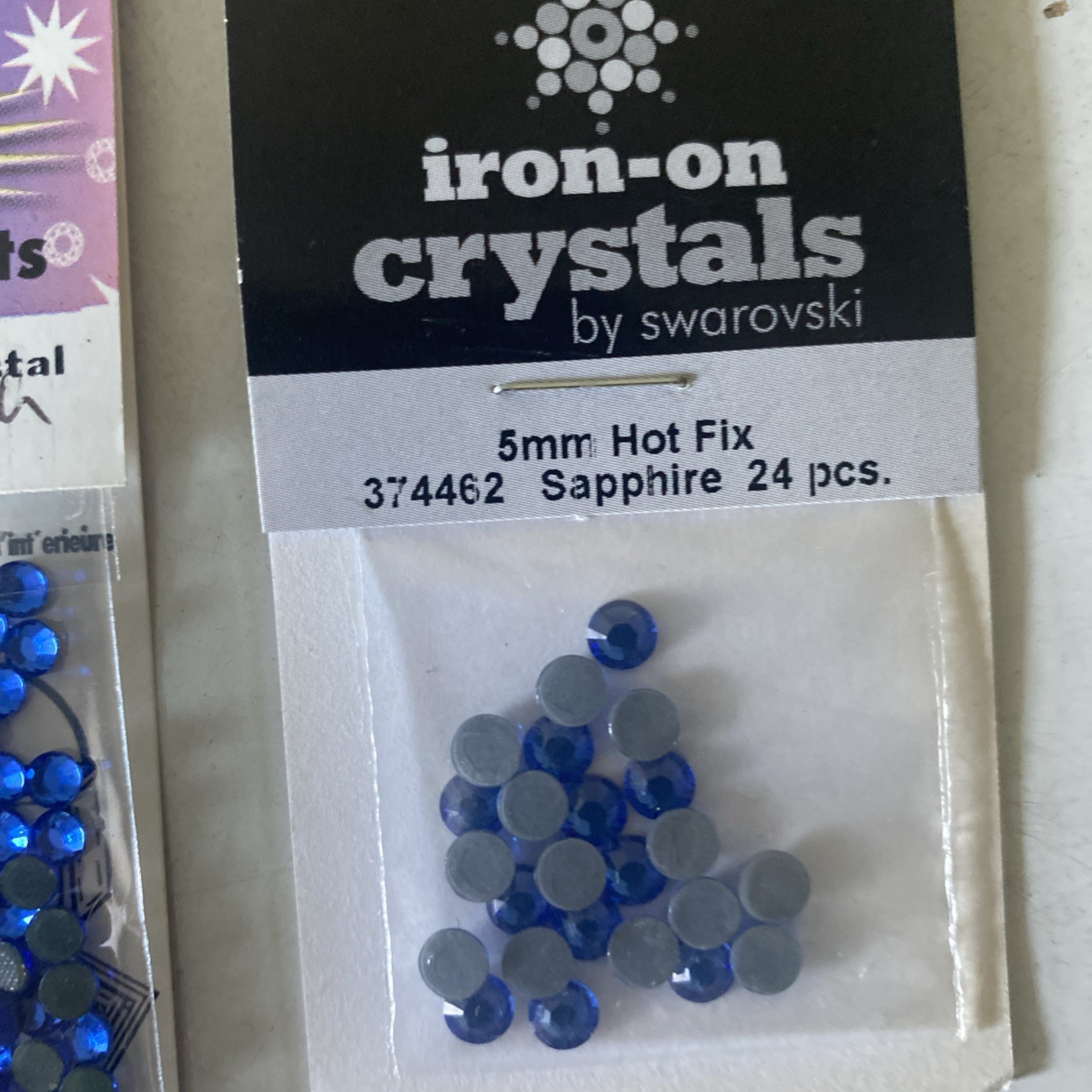 Lot of 8 Packs of Iron on Swarovski Elements Flat Back Crystals –